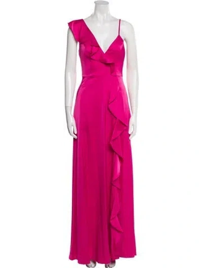 Pre-owned Liv Foster V-neck Long Dress In Pink