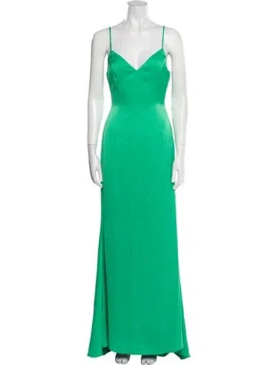 Pre-owned Liv Foster V-neck Long Dress W/ Tags In Green