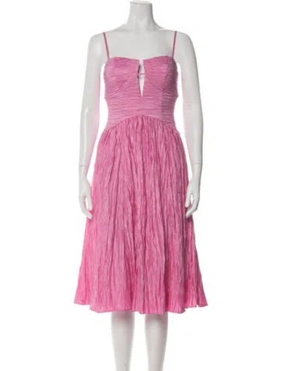 Pre-owned Liv Foster V-neck Midi Length Dress In Pink