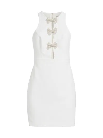 Liv Foster Women's Crystal-embellished Bow Cut-out Minidress In White
