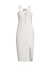 Liv Foster Women's Embellished Twill Halterneck Midi-dress In Ivory