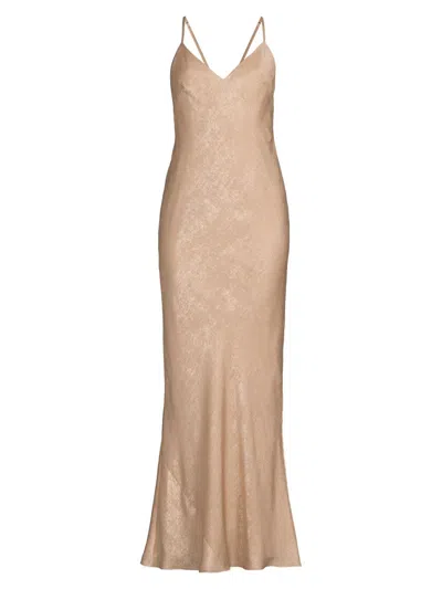 Liv Foster Women's Foiled Slip Maxi Dress In Gold