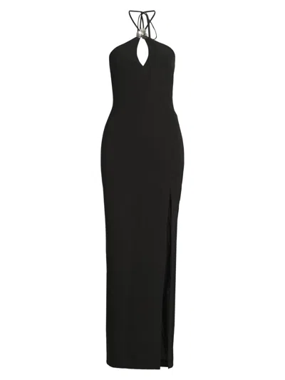 Liv Foster Women's Halterneck Crepe Maxi Dress In Black