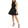 Liv Foster Backless Fit-&-flare Halter Mini Dress In Black