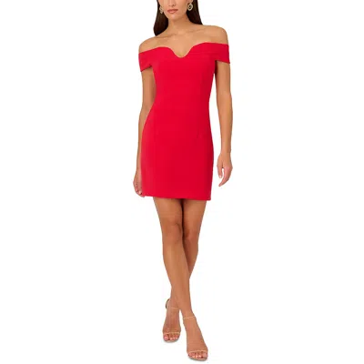 Liv Foster Womens Mini Off-the-shoulder Sheath Dress In Red