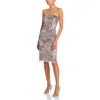 Liv Foster Womens Sequined Strapless Cocktail And Party Dress In Metallic