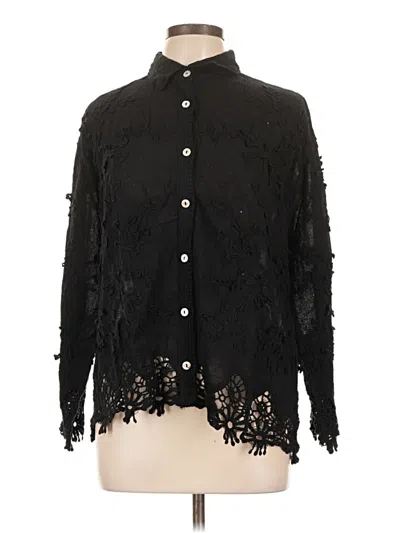 Pre-owned Liv Long Sleeve Blouse In Black
