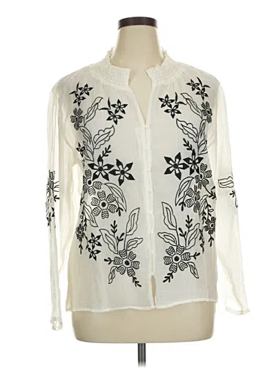 Pre-owned Liv Long Sleeve Blouse In Ivory