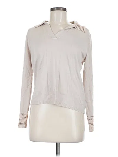 Pre-owned Liv Long Sleeve Blouse In White