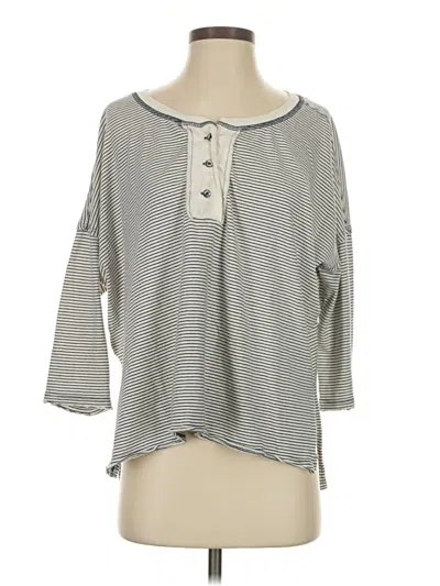 Pre-owned Liv Long Sleeve Henley Shirt In Gray