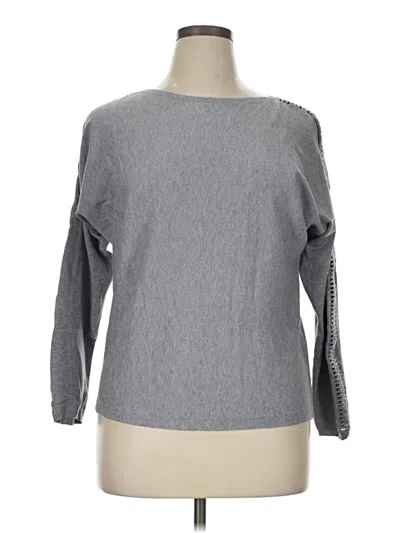 Pre-owned Liv Long Sleeve Top Gray Boatneck Tops