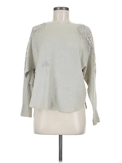 Pre-owned Liv Long Sleeve Top Gray Crew Neck Tops