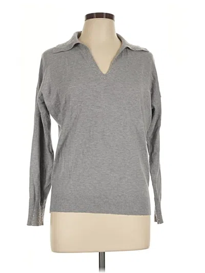 Pre-owned Liv Long Sleeve Top Gray Turtleneck Tops
