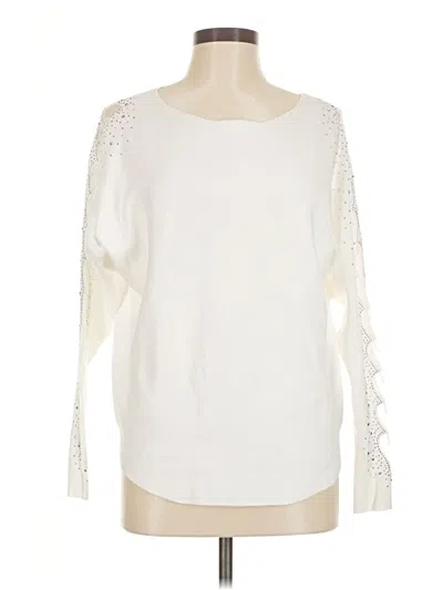 Pre-owned Liv Long Sleeve Top Ivory Boatneck Tops In White