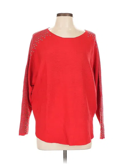 Liv Long Sleeve Top Red Boatneck Tops