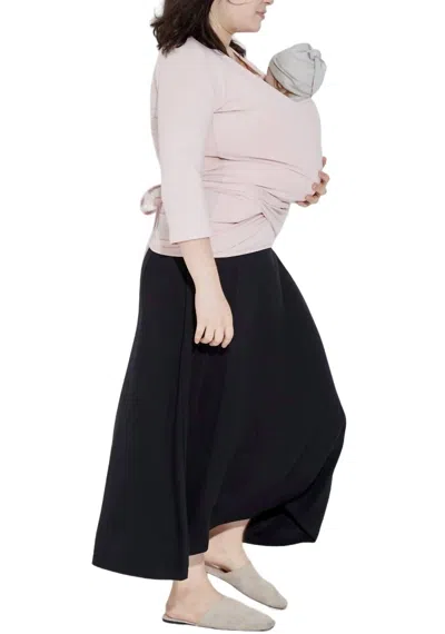 Liv Maternity Long-sleeve Babywearing Top In Baby Pink