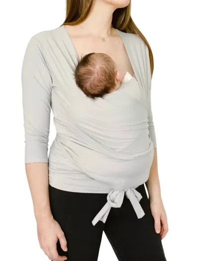 Liv Maternity Long-sleeve Babywearing Top In Light Gray In Multi