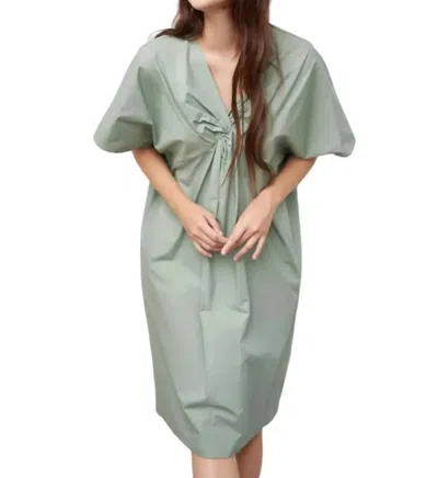 Liv Maternity Poplin Tie Front Dress In Sage In Multi
