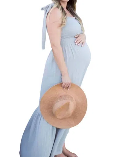 Liv Maternity Smocked Gauze Dress In Sage In Multi