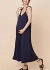 Liv Maternity Stretch Jersey Jumpsuit In Navy In Blue