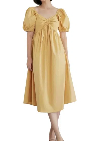 Liv Maternity Sweetheart Dress In Tawny Gold In Multi