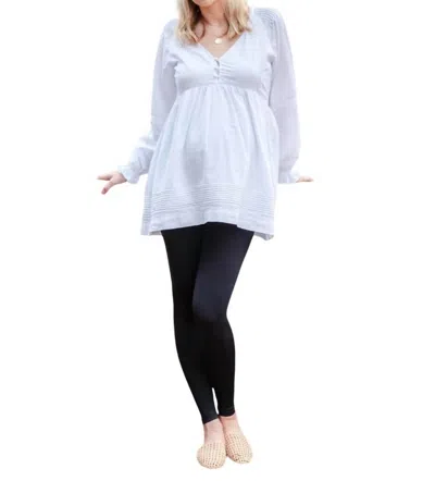 Liv Maternity Swiss Dot Cotton Blouse In White
