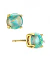 Liv Oliver 18k Gold Green Opal Stud Earrings
