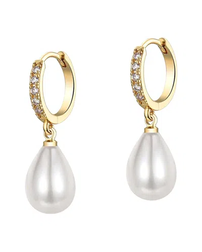 Liv Oliver 18k 10-12mm Pearl Cz Essential Earrings In Transparent