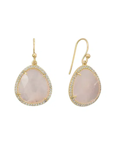 Liv Oliver 18k 10.25 Ct. Tw. Rose Quartz Cz Earrings In No Color
