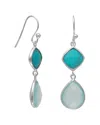 Liv Oliver 18k 12.75 Ct. Tw. Turquoise & Chalcedony Earrings