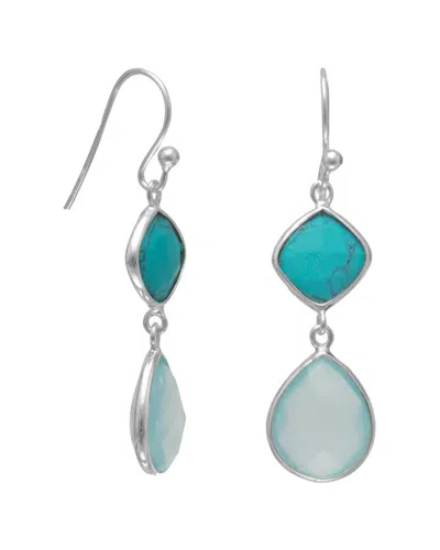 Liv Oliver 18k 12.75 Ct. Tw. Turquoise & Chalcedony Earrings