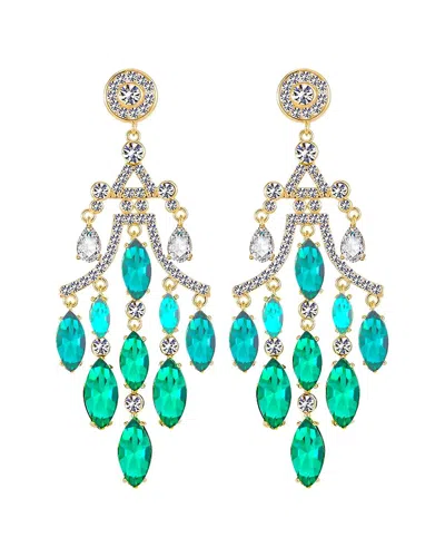 Liv Oliver 18k 15.75 Ct. Tw. Green Quartz Cz Chandelier Earrings In Gold