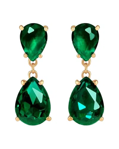 Liv Oliver 18k 28.75 Ct. Tw. Emerald Drop Earrings In Green