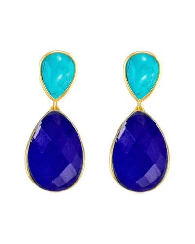 Liv Oliver 18k 45.00 Ct. Tw. Gemstone Drop Earrings In Blue
