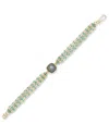 Liv Oliver 18k Gold Multi Turquoise & Labradorite Multi Gemstone Bracelet