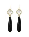 Liv Oliver 18k 67.50 Ct. Tw. Mother Of Pearl & Onyx Cz Earrings