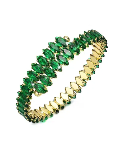 Liv Oliver 18k Crystal Bangle In Green