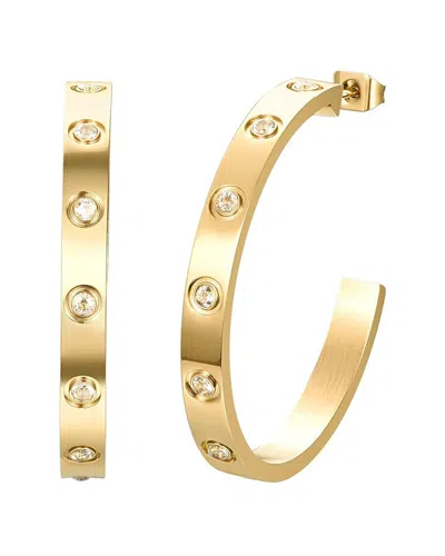 Liv Oliver 18k Cz Hoops In Gold