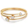 Liv Oliver 18k Gold & Cz Wrap Bangle Bracelet In Silver