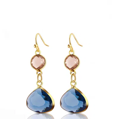 Liv Oliver 18k Drop Earrings In Blue
