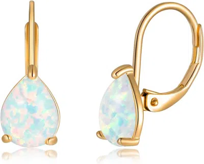 Liv Oliver 18k Gold Blue Opal Drop Earrings