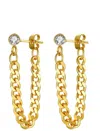Liv Oliver 18k Gold Chain Loop Earrings
