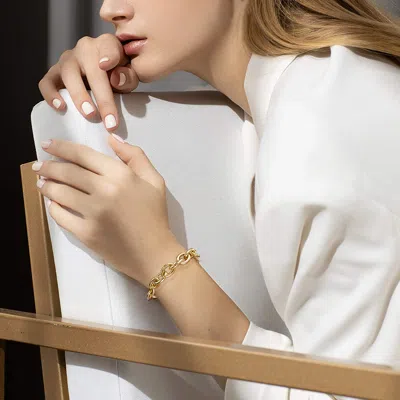 Liv Oliver 18k Gold Chunky Link Bracelet In Silver