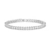 Liv Oliver 18k Gold Cz Princess-cut Eternity Tennis Bracelet In Silver