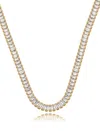 Liv Oliver 18k Gold Cz Tennis Necklace In Silver