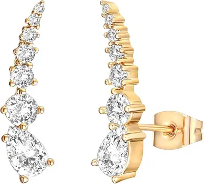 Liv Oliver 18k Gold Ear Climber Earrings In Silver