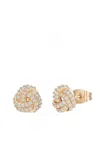 Liv Oliver 18k Gold Embelished Knot Stud Earrings In Gold