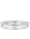 Liv Oliver 18k Gold Embellished Bangle Set In Silver