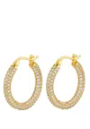 Liv Oliver 18k Gold Embellished Hinged Hoop Earrings