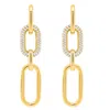 Liv Oliver 18k Gold Embellished Link Earrings In Silver